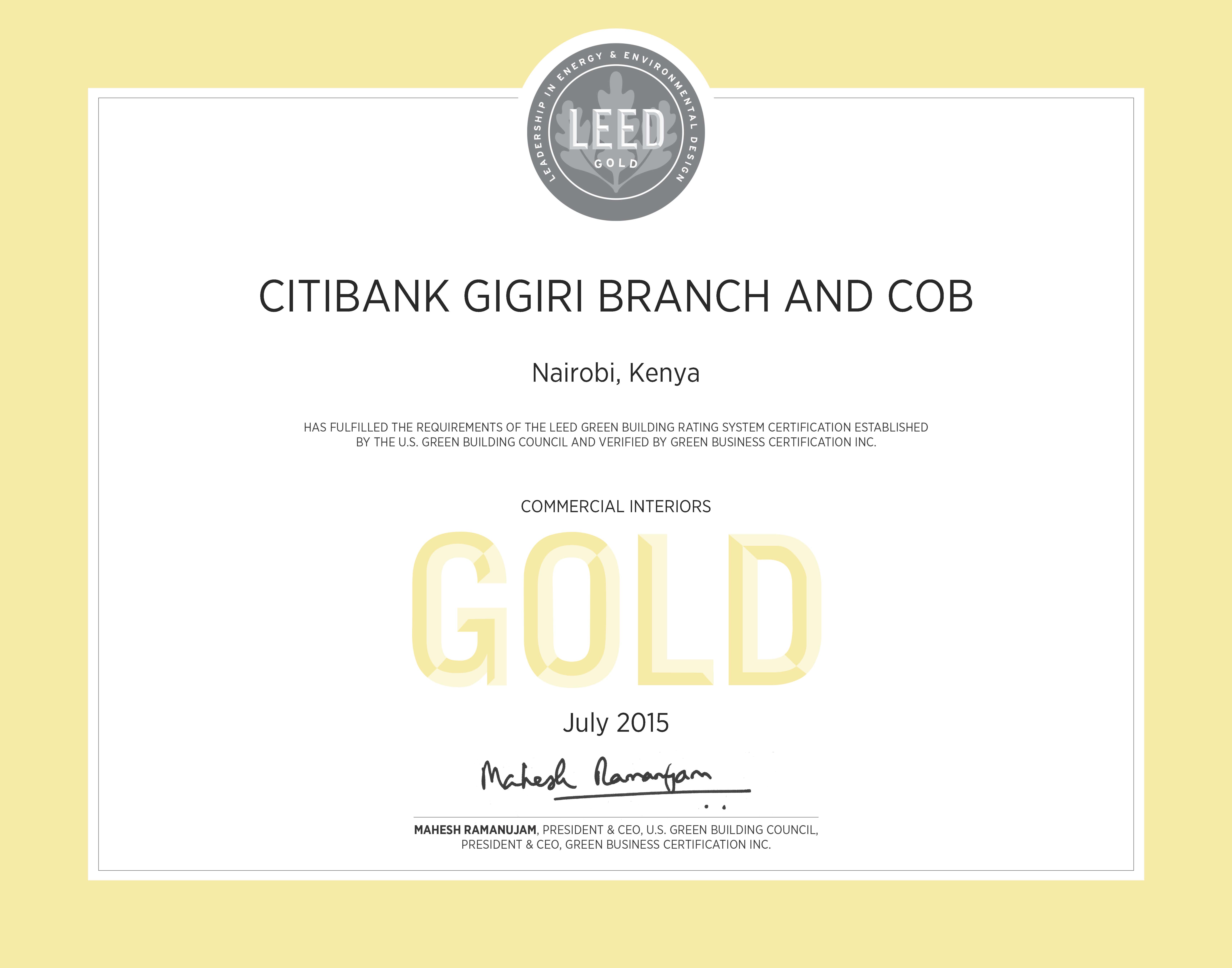 Citibank Gigiri Award
